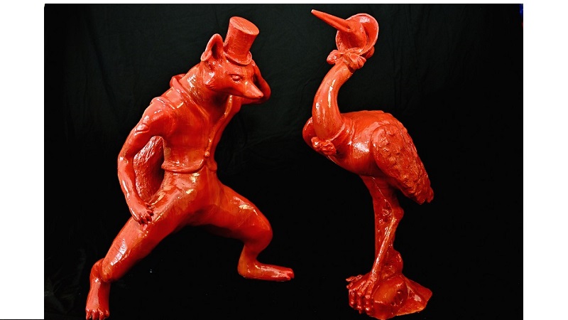 Michel_Derozier Creation3D Le Renard et la Cigogne